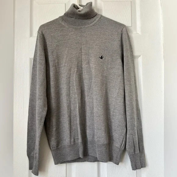 Brooksfield Gray Wool Turtleneck Sweater Men's Large Size 50 - Picture 2 of 7